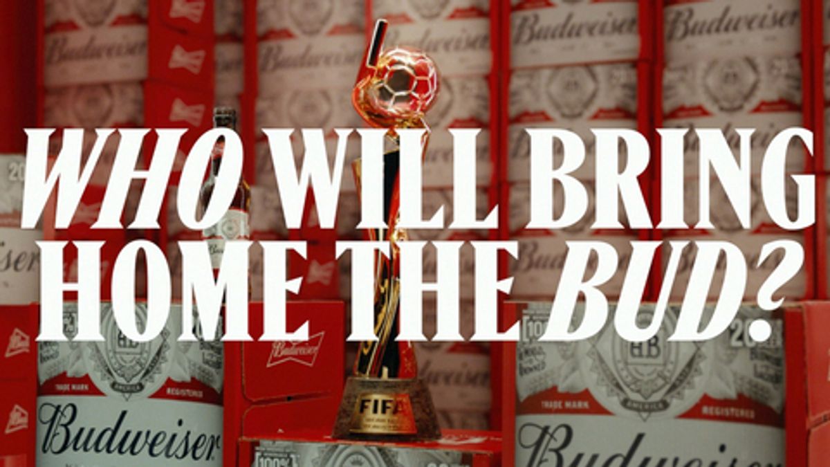 Budweiser's "Bring Home the Bud" campaign image that reads, "Who Will Bring Home The Bud?"