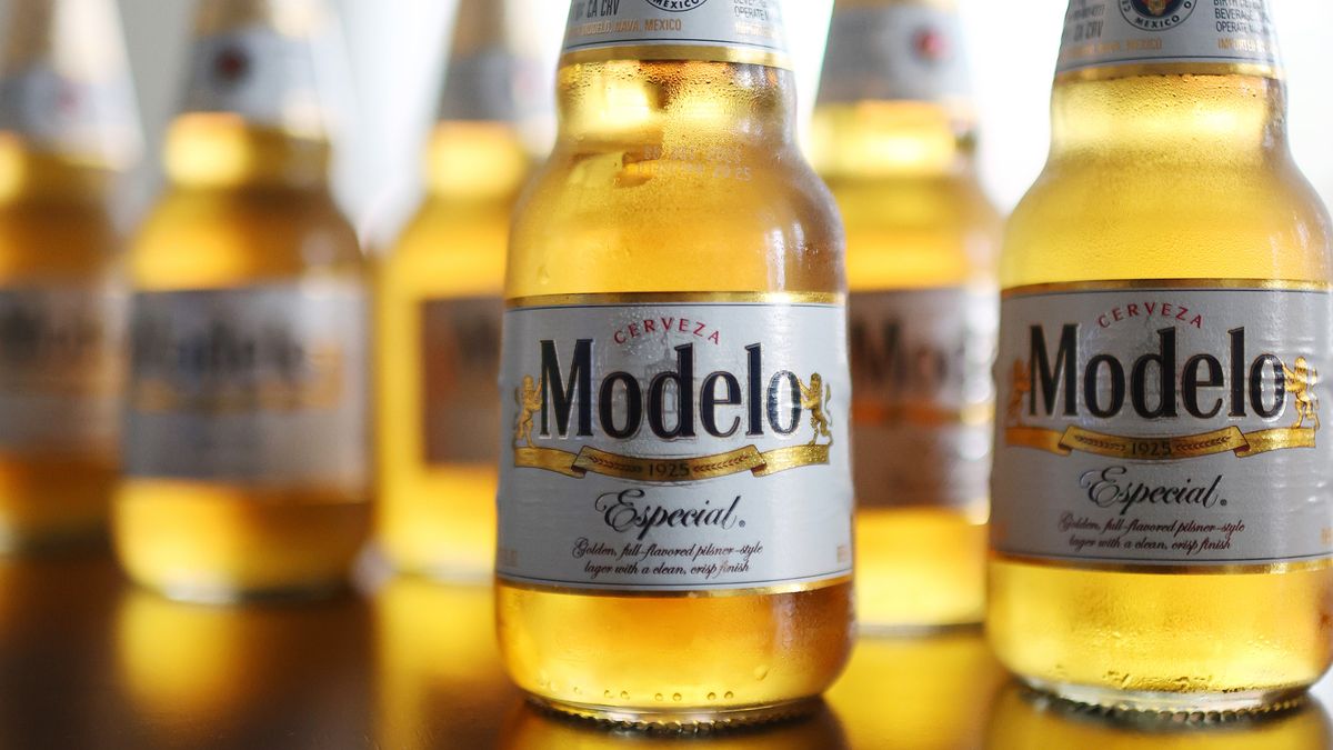 In this photo illustration, bottles of Modelo Especial beer sit on a table.