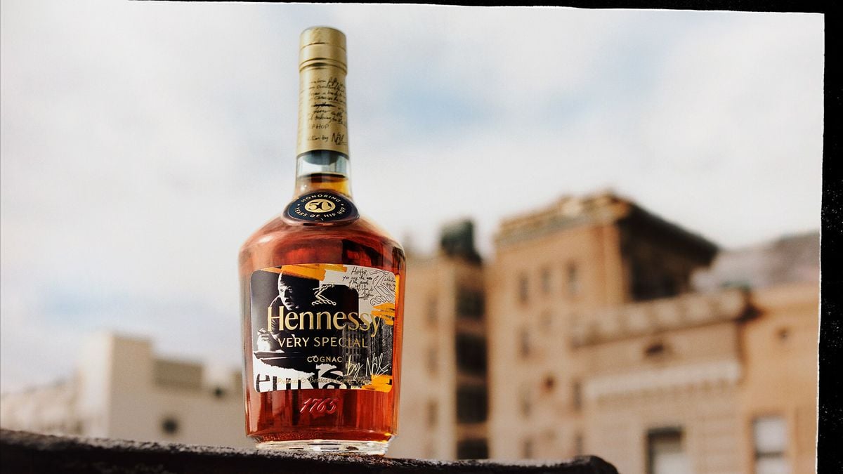 A picture of Hennessy's limited-editon bottle against an urban background.